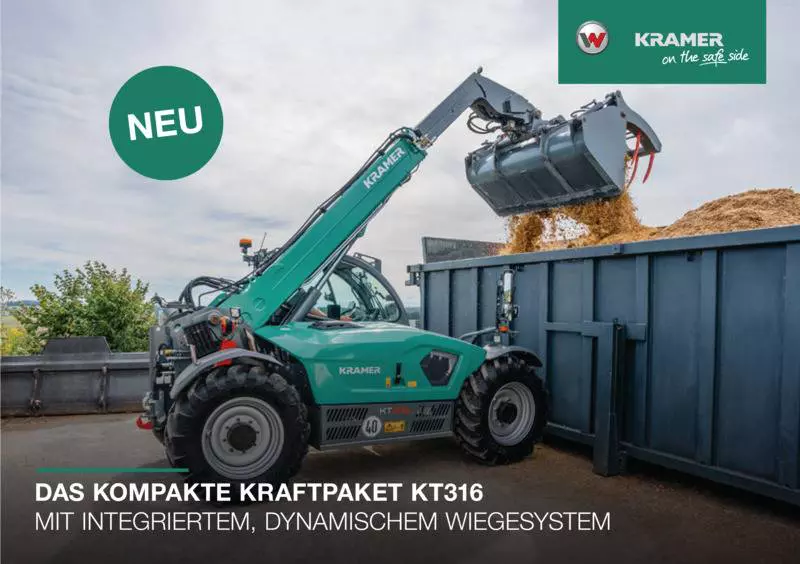 The flyer about the Kramer telehandler KT316. 