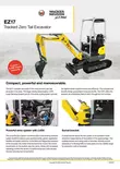 Flyer with technical details and main features of the excavator EZ17.