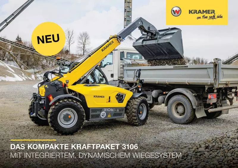 Den Flyer über den Kramer Telekskoplader 3106. 