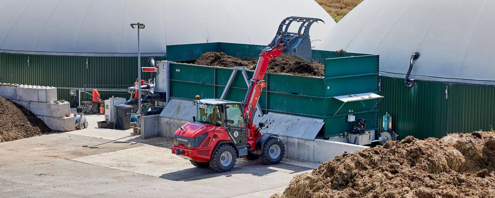 Weidemann Teleskopradlader 2060T Kabine mit Greifschaufel, Einsatz