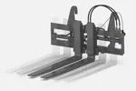 Weidemann attachment Pallet fork with hydraulically adjustable tines and side shift, Studio
