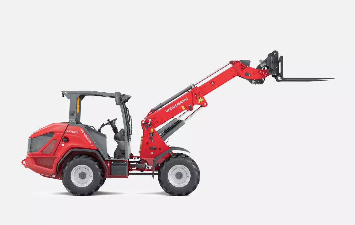 Weidemann telescopic wheel loader 2060T overhead guard with pallet fork, studio