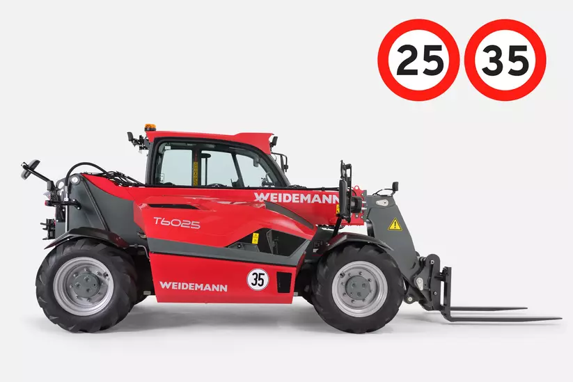 Weidemann Teleskoplader T6025 im Studio, Geschwindigkeit 25 km/h, 35 km/h