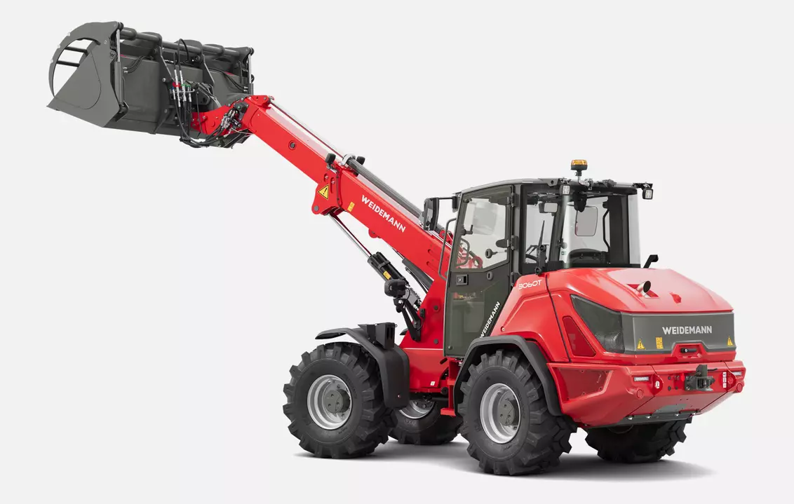 Weidemann telescopic wheel loader 3060T with shear grab, studio