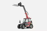 Weidemann telehandler T4512e with light weight bucket, studio