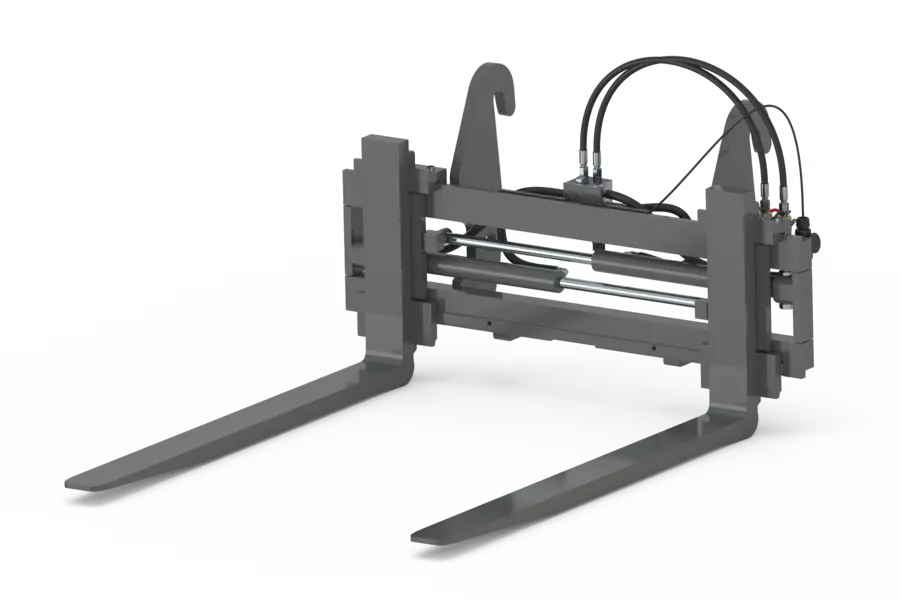 Wacker Neuson attachment, Hydraulically adjustable pallet fork with side shift