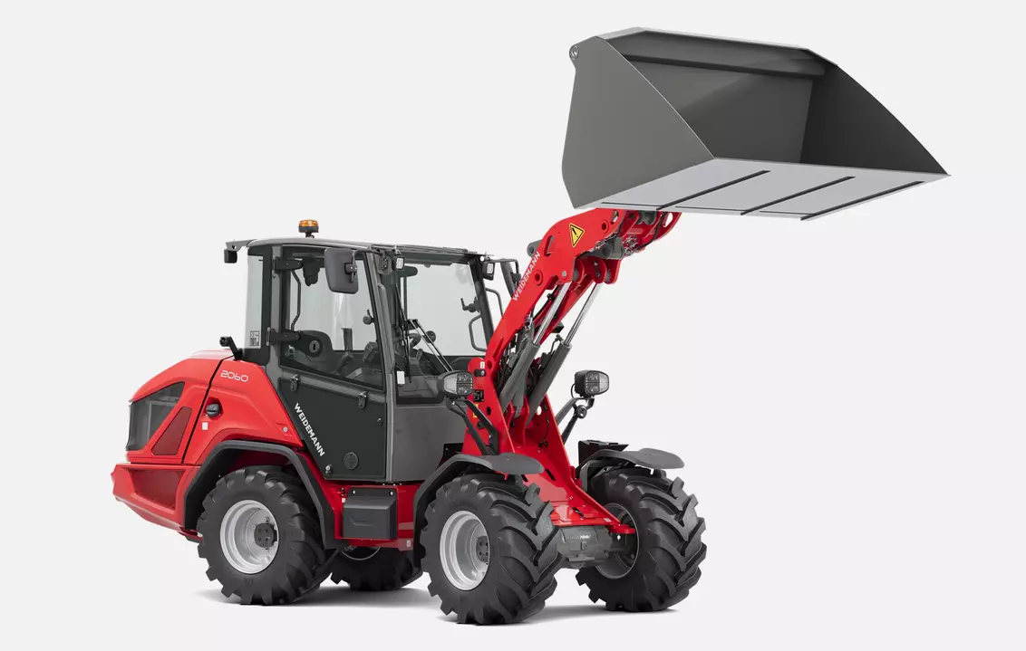 Weidemann wheel loader 2060 cabin with light good bucket, studio