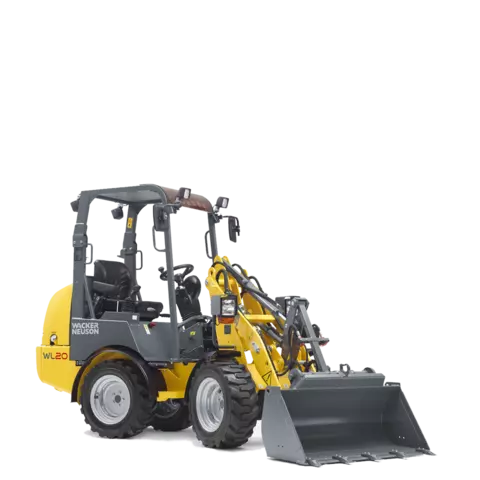 Wacker Neuson wheel loader WL20 with light material bucket, studio