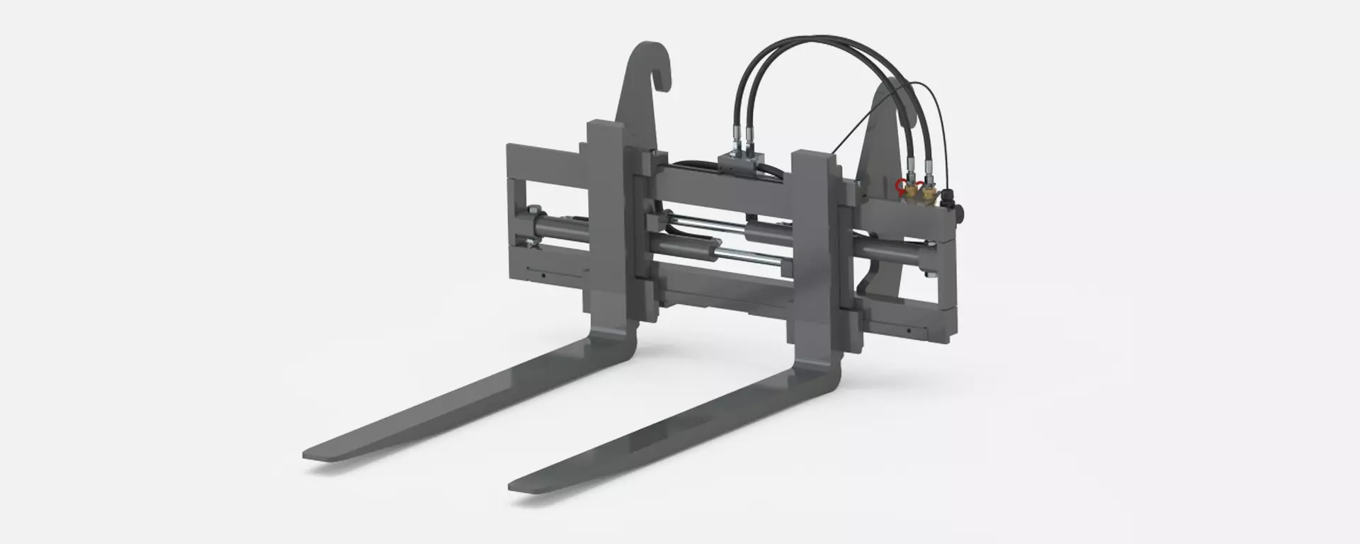 Wacker Neuson Anbaugeräte, Hydraulisch verstellbare Palettengabel mit Seitenverschub und verstellbaren Zinken