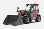 Weidemann telehandler T4512e with light weight bucket, studio