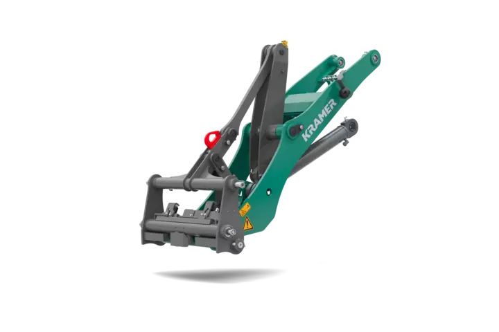 The rendering of the KL 21.5L wheel loader shows the loader unit with a robust and functional design that is optimised for efficient loading and unloading.