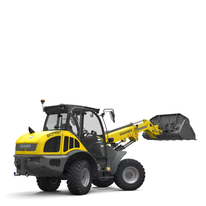 The Kramer telescopic wheel loader 8095T in a studio.