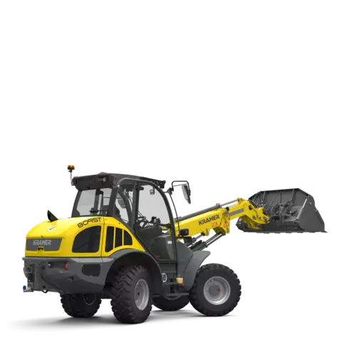 The Kramer telescopic wheel loader 8095T in a studio.