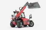 Weidemann telehandler T4512e with light weight bucket, studio