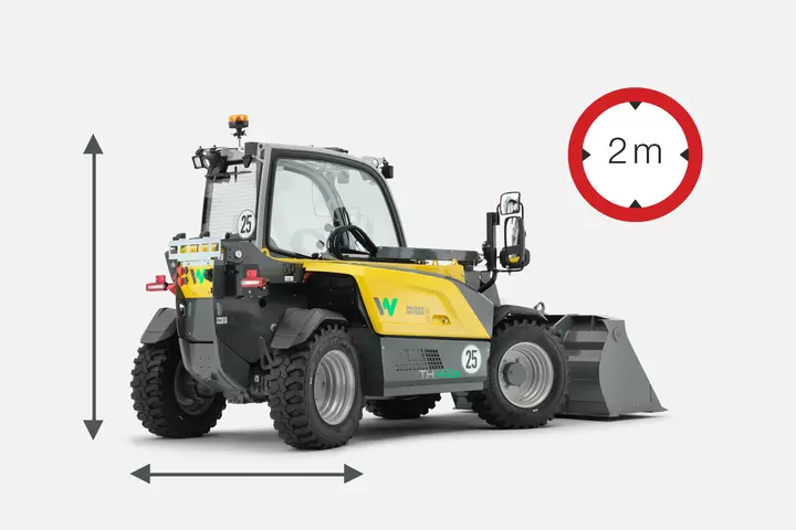 Wacker Neuson Teleskoplader TH412e, Kompakte Abmessungen