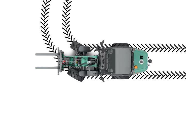 A rendering of the KL 21.5L wheel loader shows a powerful and functional machine with different steering types.