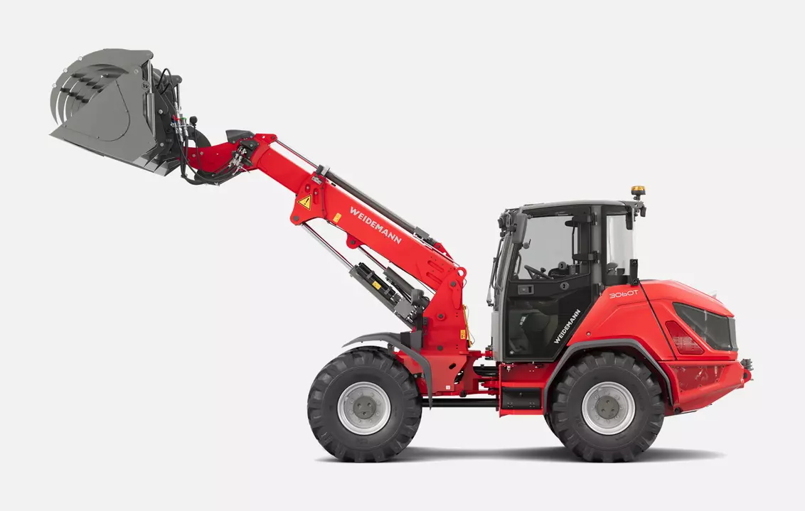 Weidemann telescopic wheel loader 3060T with shear grab, studio
