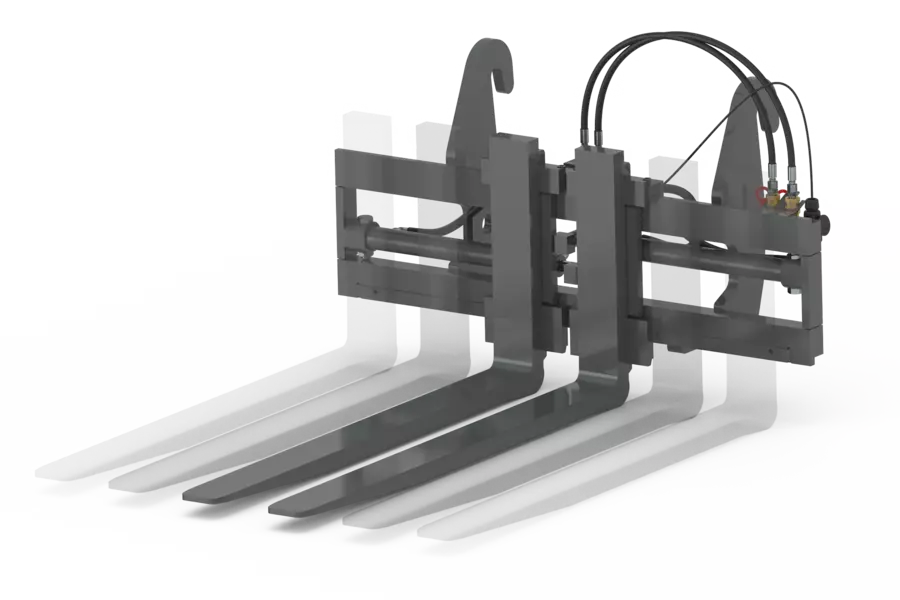 Wacker Neuson attachment, Hydraulically adjustable pallet fork with side shift