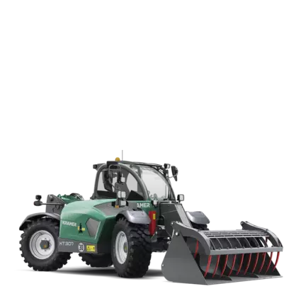 The Kramer telehandler KT307 in a studio.