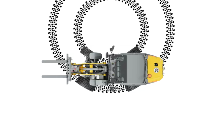 A rendering of the wheel loader 5045 from Kramer.