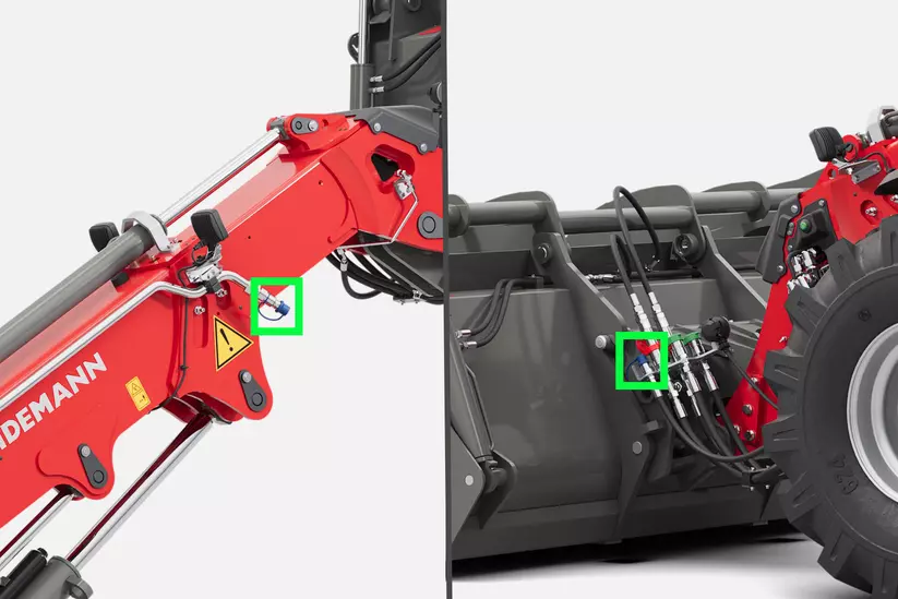 Weidemann  telescopic wheel loader 2060T, 3060T, 4060T in studio, Unpressurized return line including leakage oil line