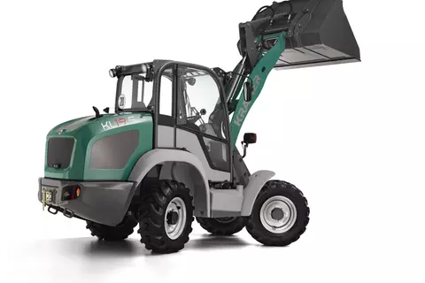 A rendering of the Kramer wheel loader KL19.5 in a studio. 