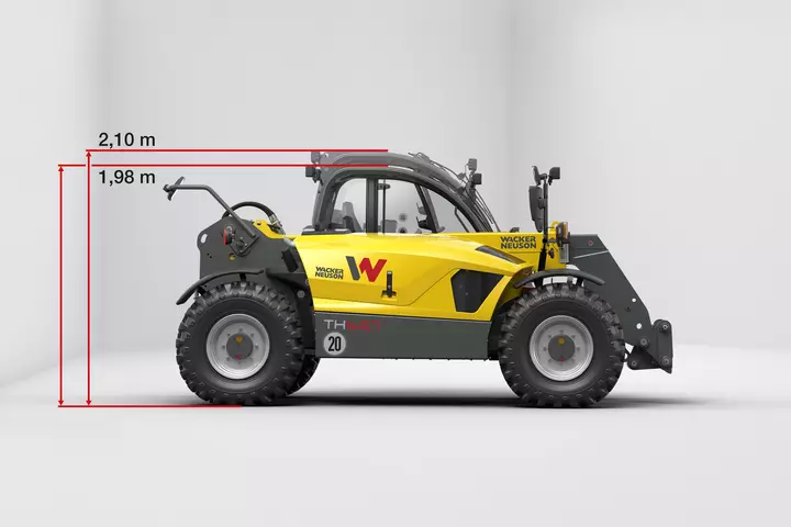 The Wacker Neuson telehandler TH627 is available in two different cabin heights.