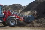 Weidemann attachment High tipping bucket, in action earthworks, Wheel loader 9080