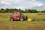 Weidemann attachment Flail mower, in action agriculture, Telehandler T4512