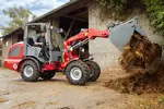 Weidemann attachment Shear grap large, in action agriculture, Wheel loader 2080LP