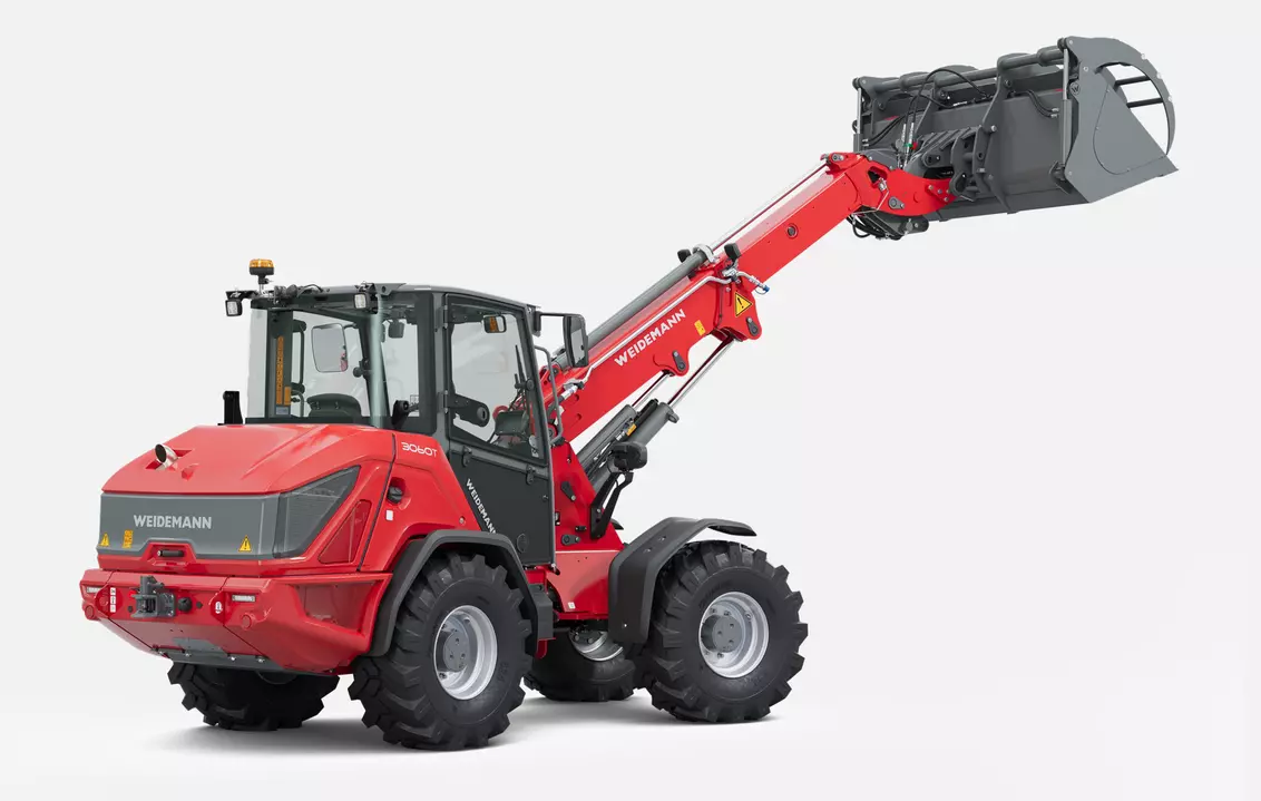 Weidemann telescopic wheel loader 3060T with shear grab, studio