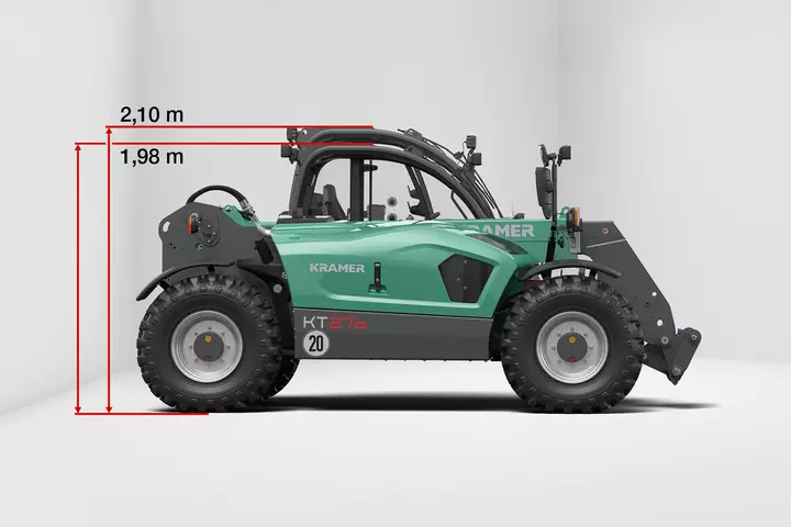 Two different cab heights for the telehandler KT276 .
