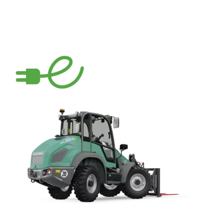 Der vollelektrische Kramer Radlader KL25.5e im Studio.