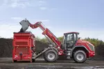 Weidemann telescopic wheel loader 9580T cabin with digging bucket, application