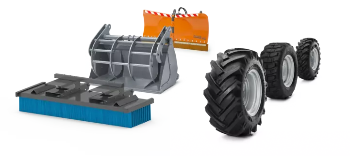 Weidemann Produktgruppe Zubehör, Anbaugeräte und Bereifung