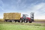Weidemann telescopic wheel loader 9580T cabin with bale gripper, trailer transport, application