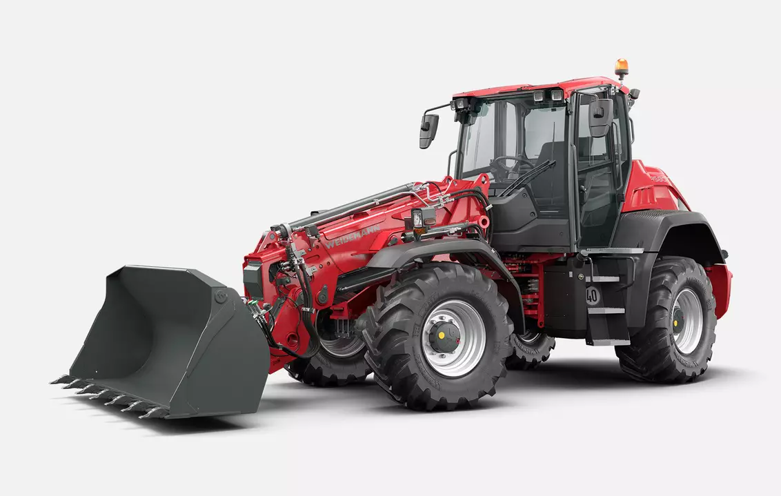 Weidemann telescopic wheel loader 9580T cabin with light material bucket, studio