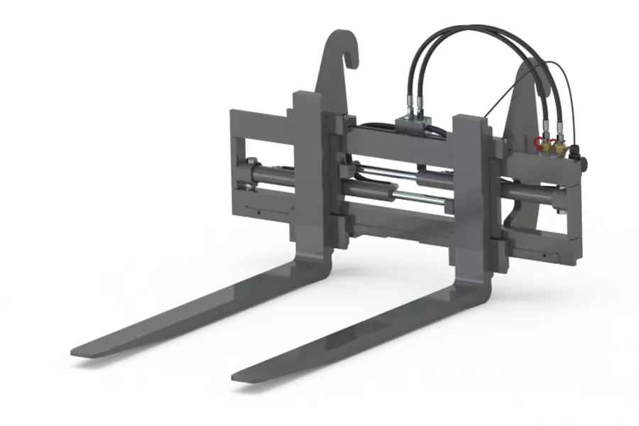 Wacker Neuson attachment, Hydraulically adjustable pallet fork with side shift