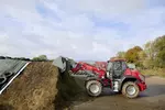 Weidemann telescopic wheel loader 9580T cabin with silage cutting blade, application