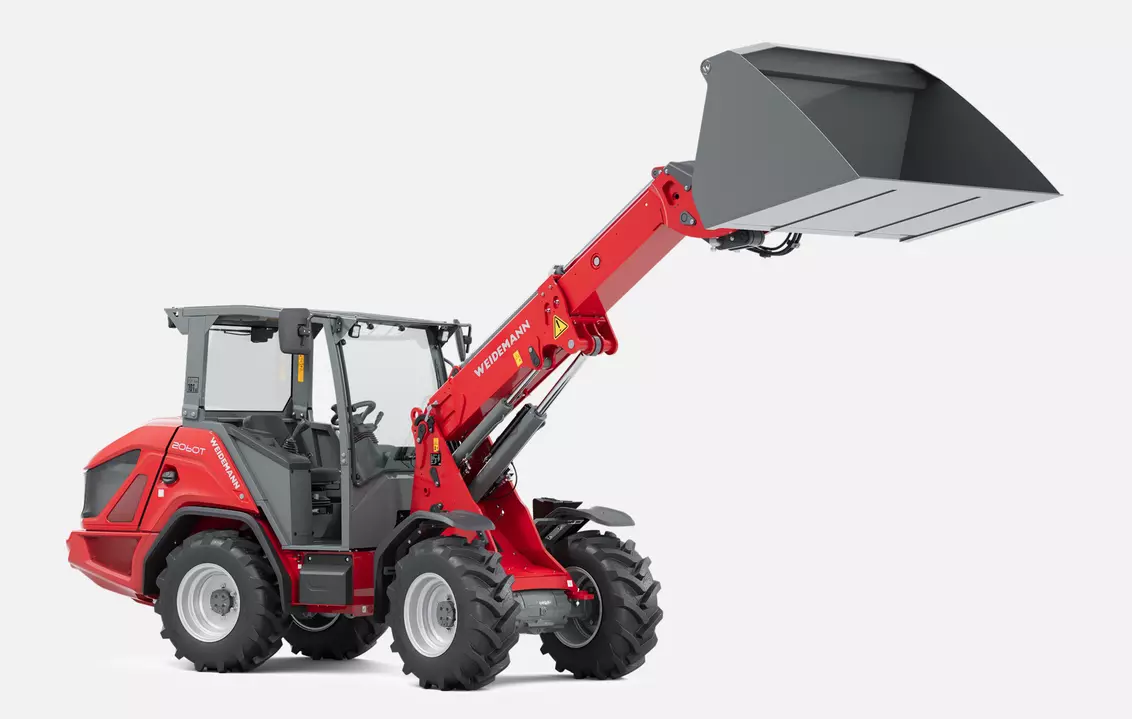 Weidemann telescopic wheel loader 2060T overhead guard with light goods bucket, studio