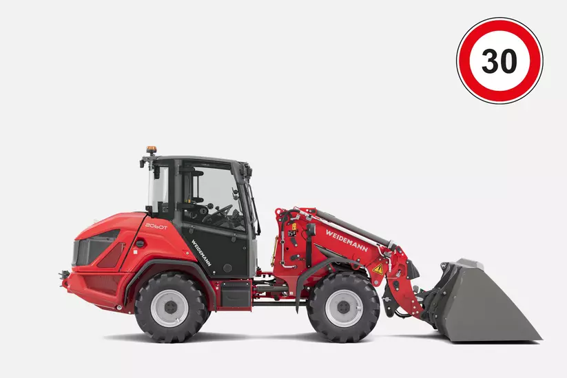 Weidemann Teleskopradlader 2060T im Studio, Geschwindigkeit 30 km/h