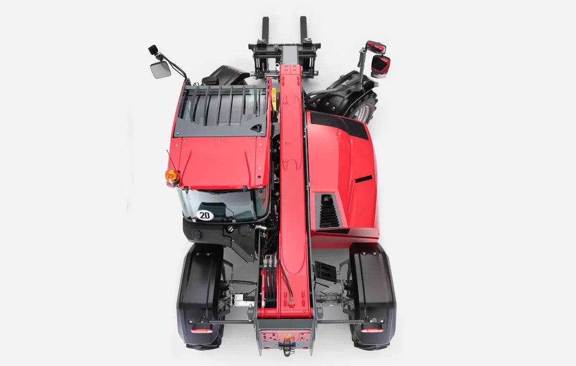 Weidemann telehandler T7035 cabin with pallet fork, studio