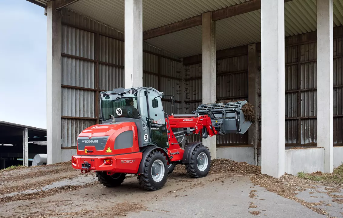 Weidemann attachment Shear grap large, in action agriculture, Telescopic wheel loader 3080T