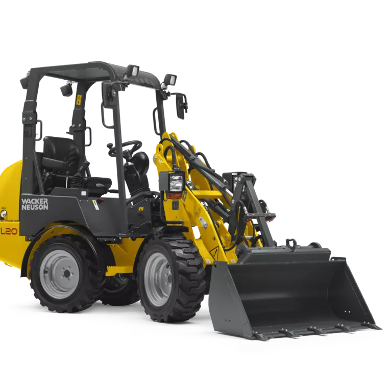 Wacker Neuson Radlader WL20 Studiobild mit Erdschaufel