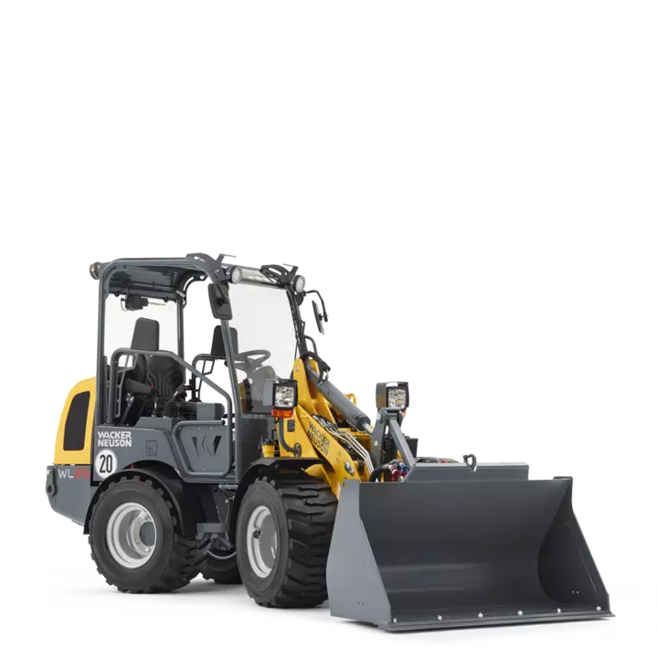 Wacker Neuson wheel loader WL25 with earth bucket, studio