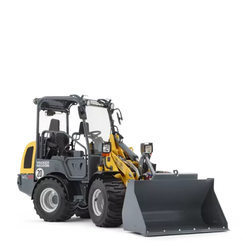 Wacker Neuson wheel loader WL25 with earth bucket, studio