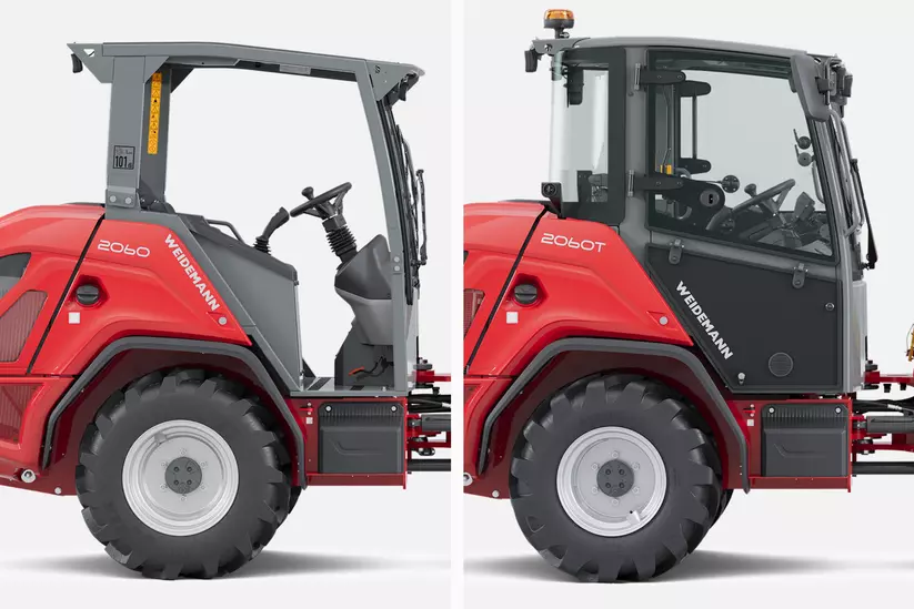 Weidemann Radlader/Teleskopradlader 2060/2060T im Studio, Wählbarer Fahrerstand