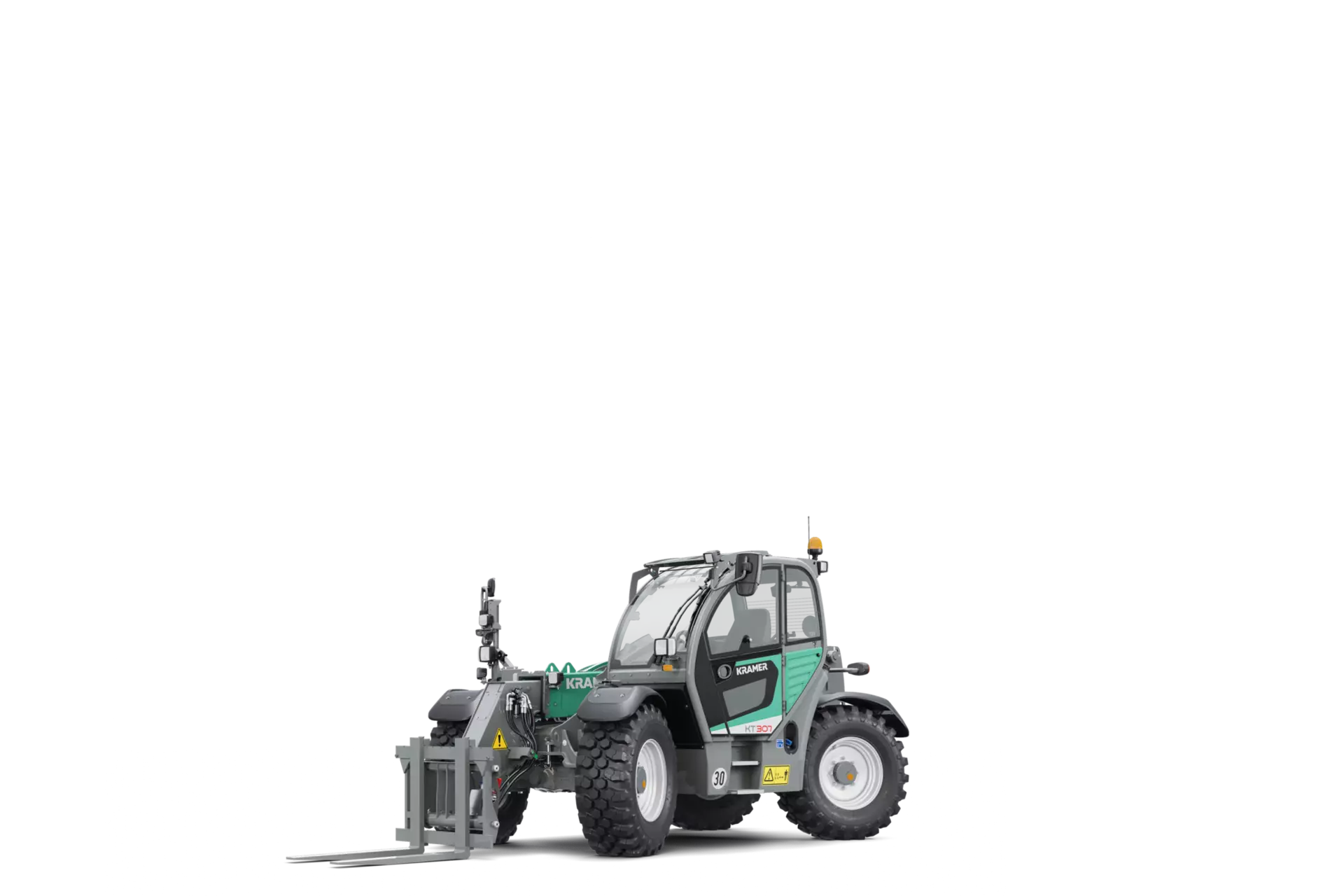 The Kramer telehandler KT307 in a studio.