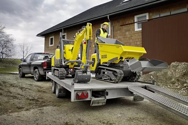 Excavator 803 on car trailer