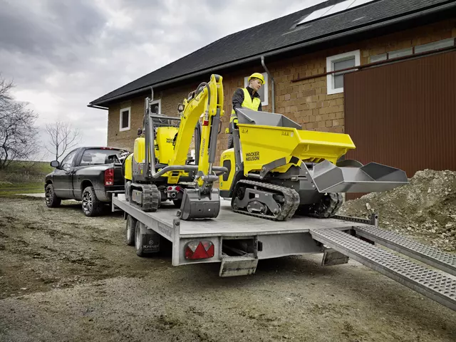 Excavator 803 on car trailer